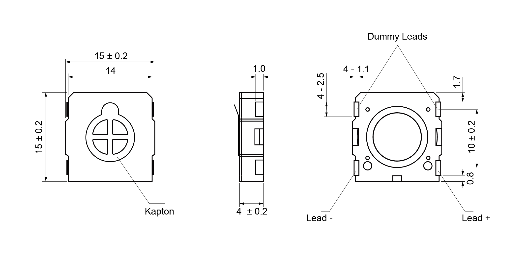 OSR1515S-4.0A0.5W8A-D Mechanical Drawing